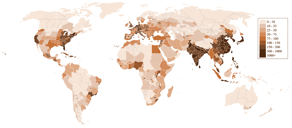 World Population Density map