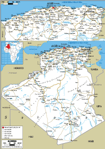 Algeria Map (Physical) - Worldometer