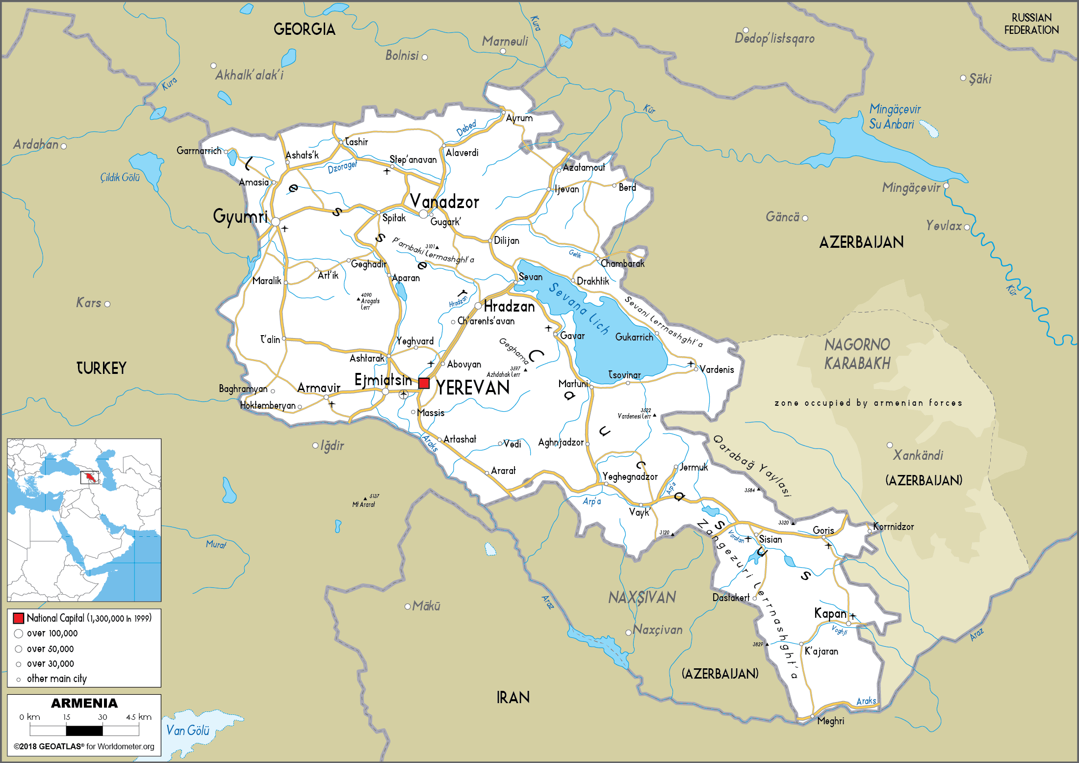 Armenia Map, Map of Armenia