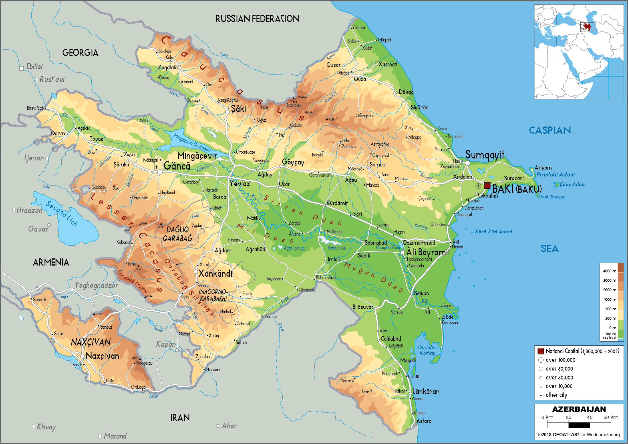 Armenia Map (Road) - Worldometer