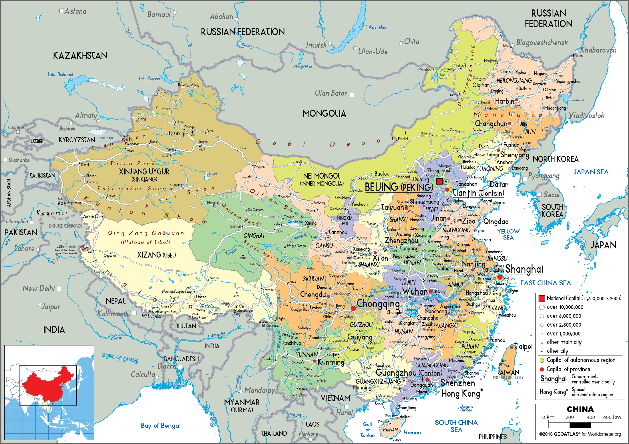 The Political Map Of China - United States Map