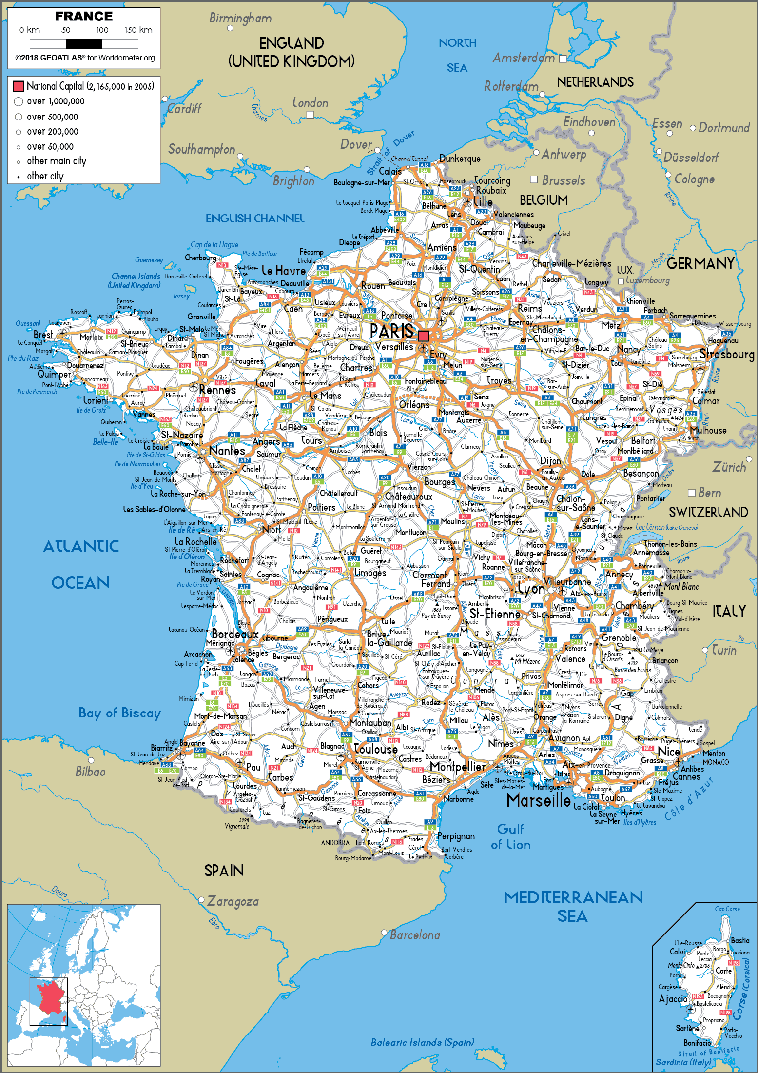 Downloadable Road Map Of France - United States Map