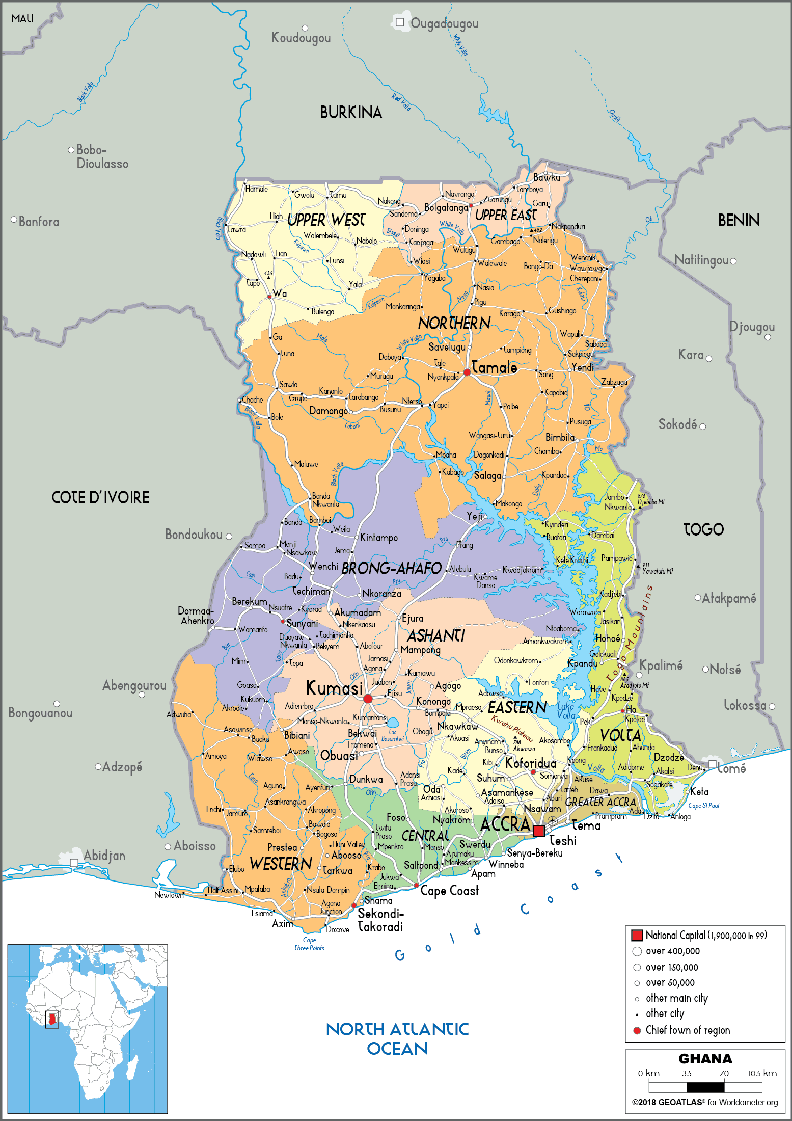 Portugal Map (Political) - Worldometer