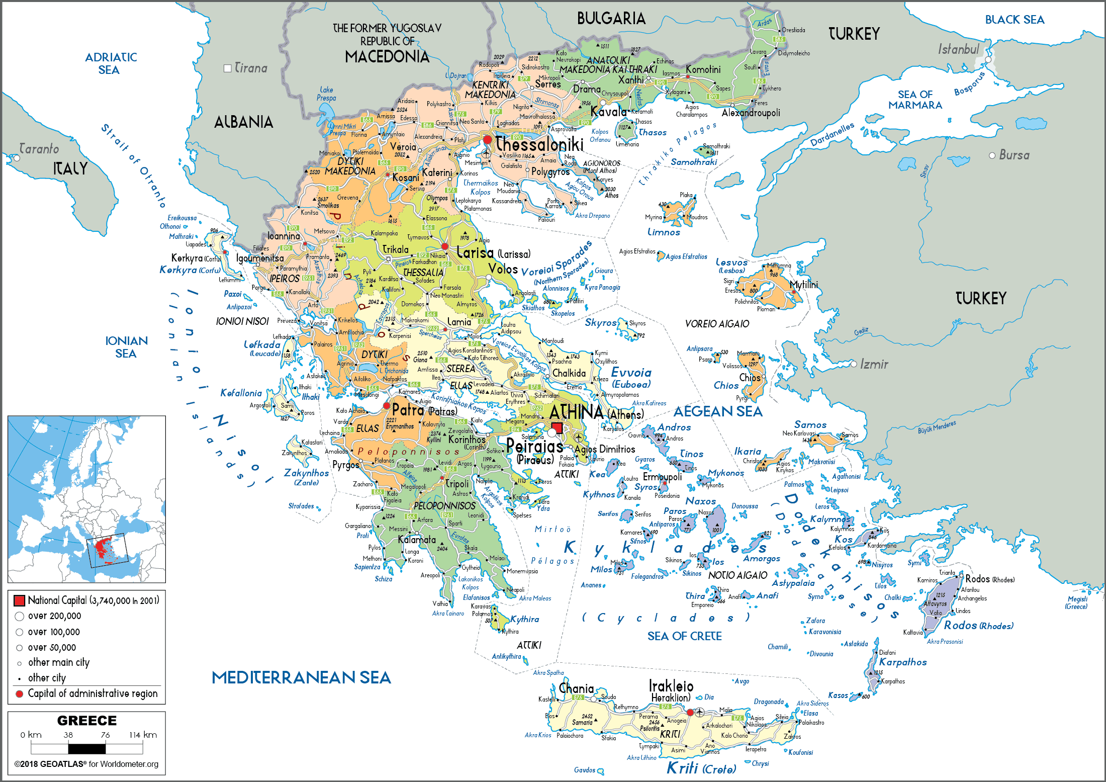 Greece Political Map 