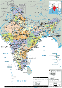 India Map (Physical) - Worldometer