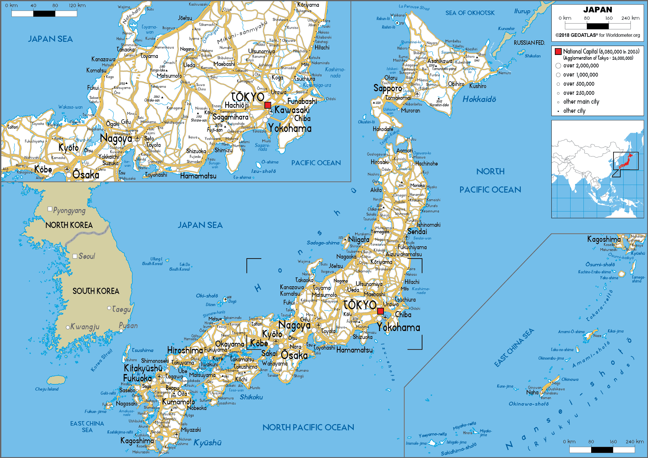 Japan Map Road Worldometer