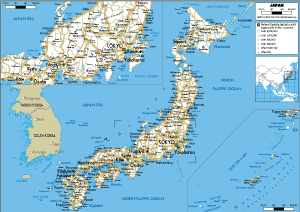 Japan Map (Physical) - Worldometer