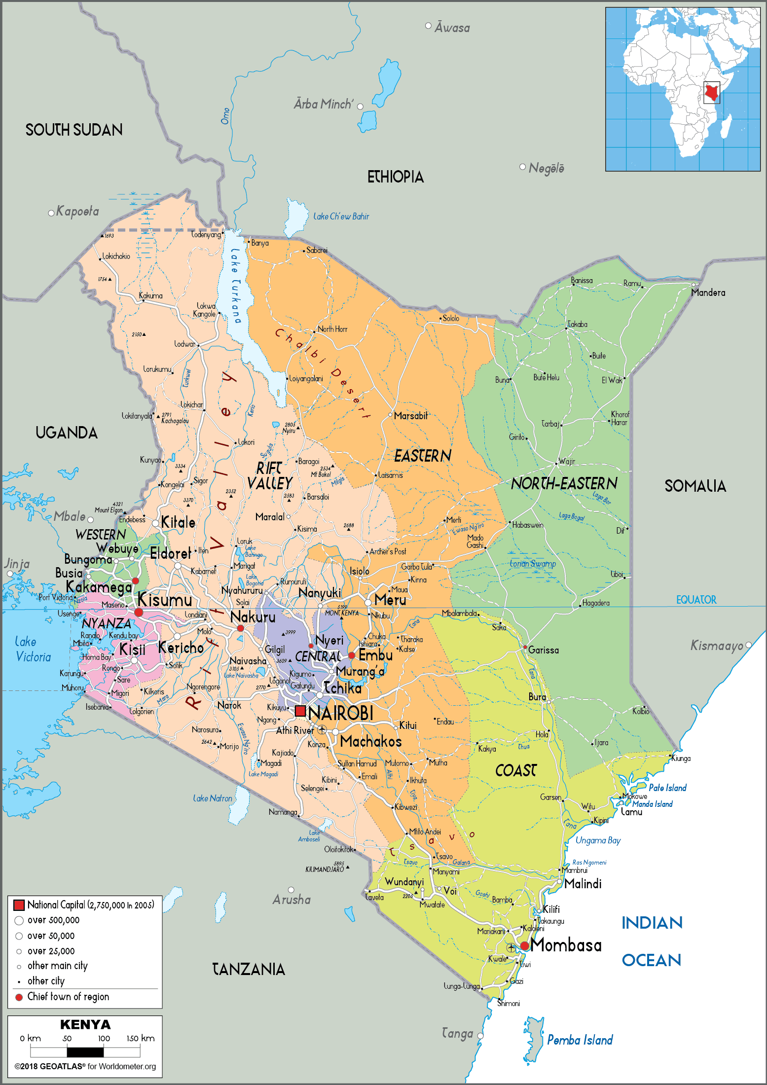 Detailed Map Of Kenya