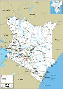 Kenya Map (Political) - Worldometer