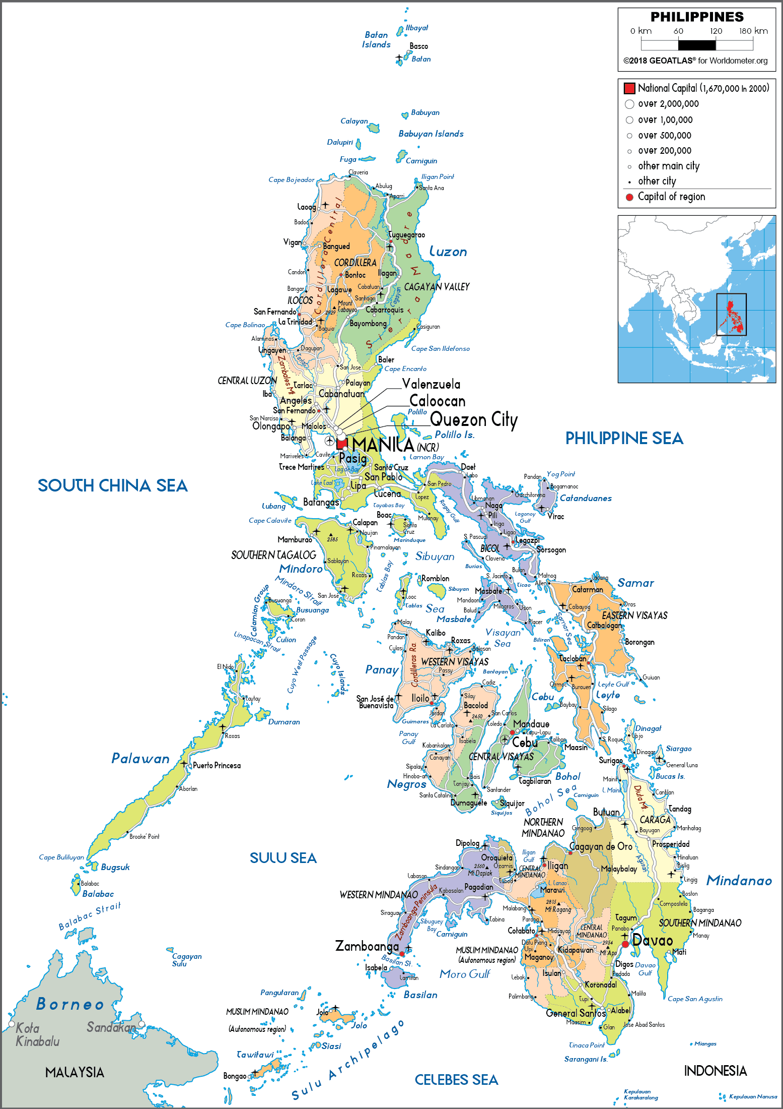 Philippines Political Map Provinces