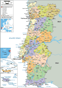 Road map of Portugal: roads, tolls and highways of Portugal