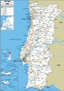 Digital political map of Portugal 1460