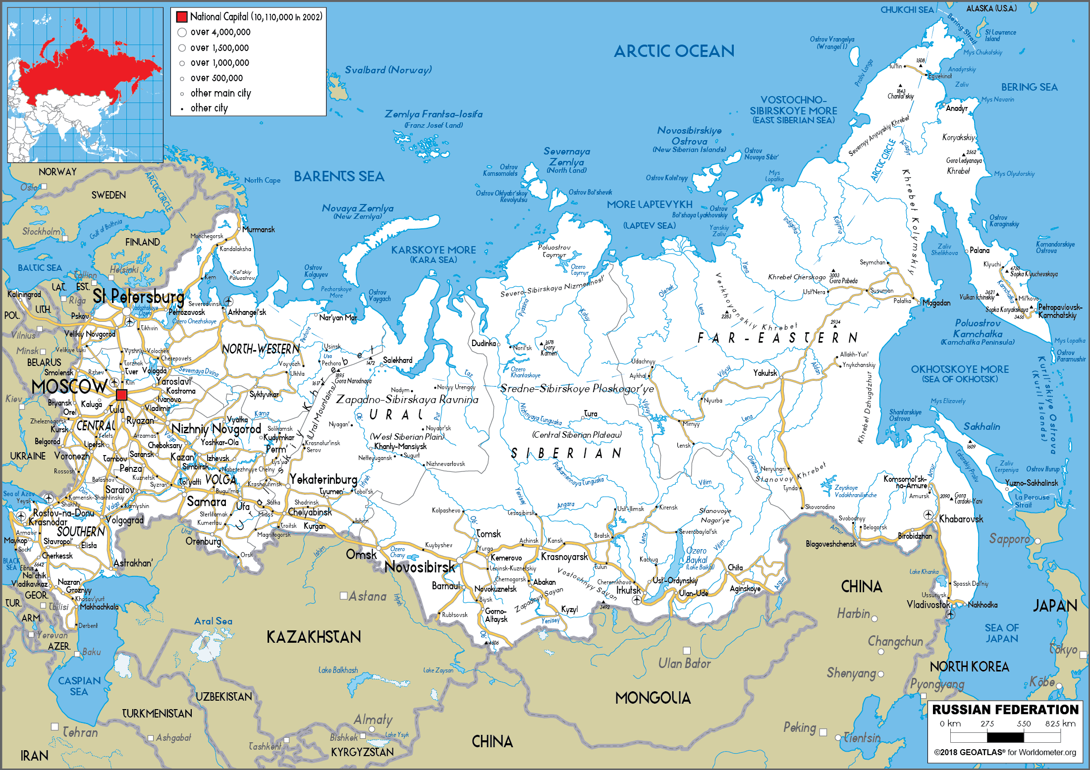 map of russia