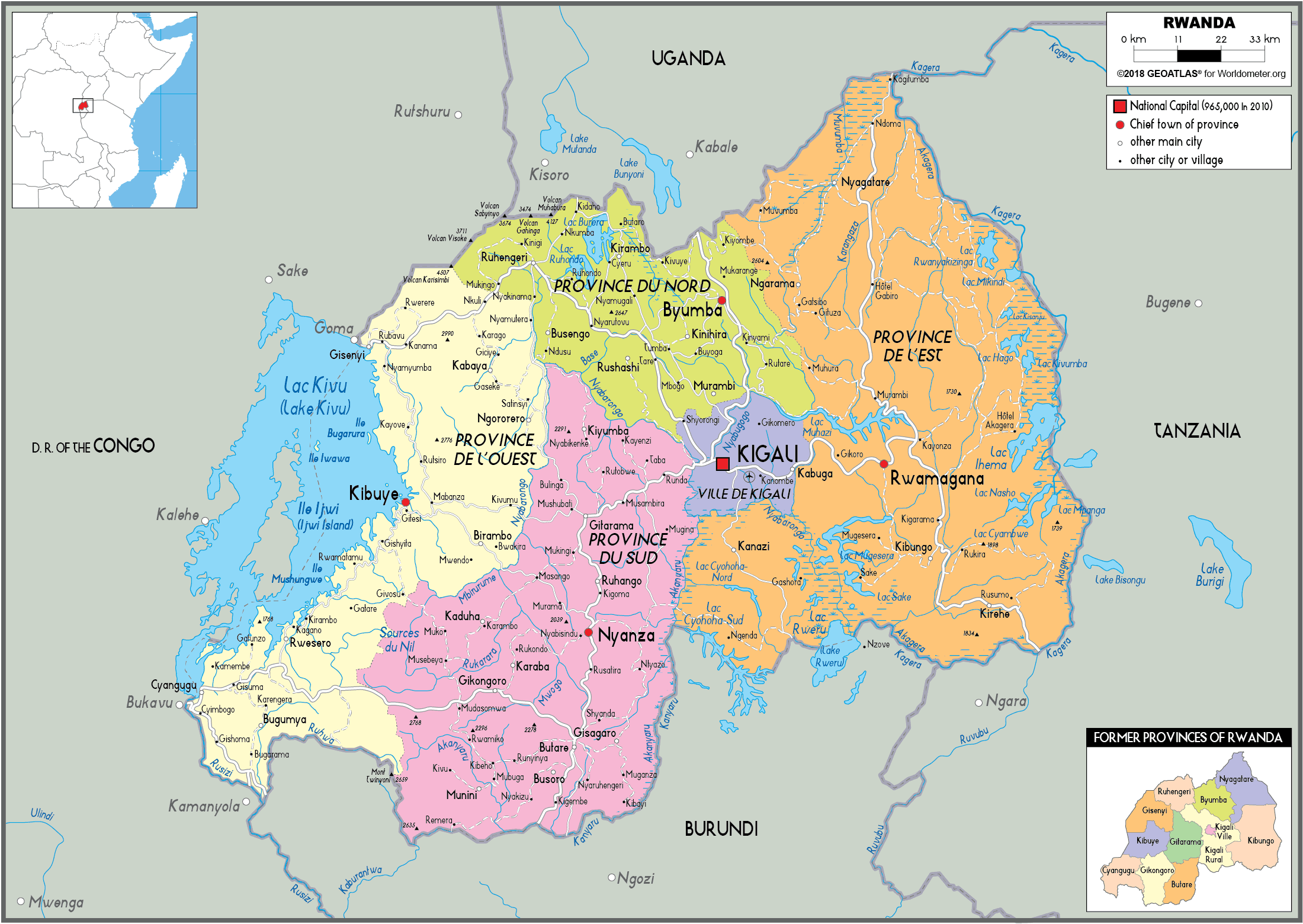 Political Map Of Rwanda