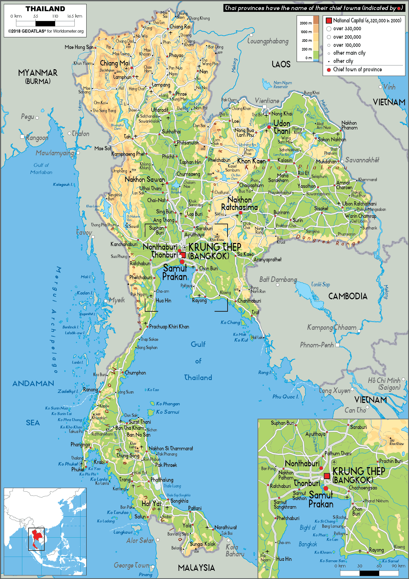 Map thailand Detailed Road