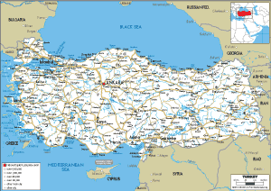 Turkey Map (Physical) - Worldometer