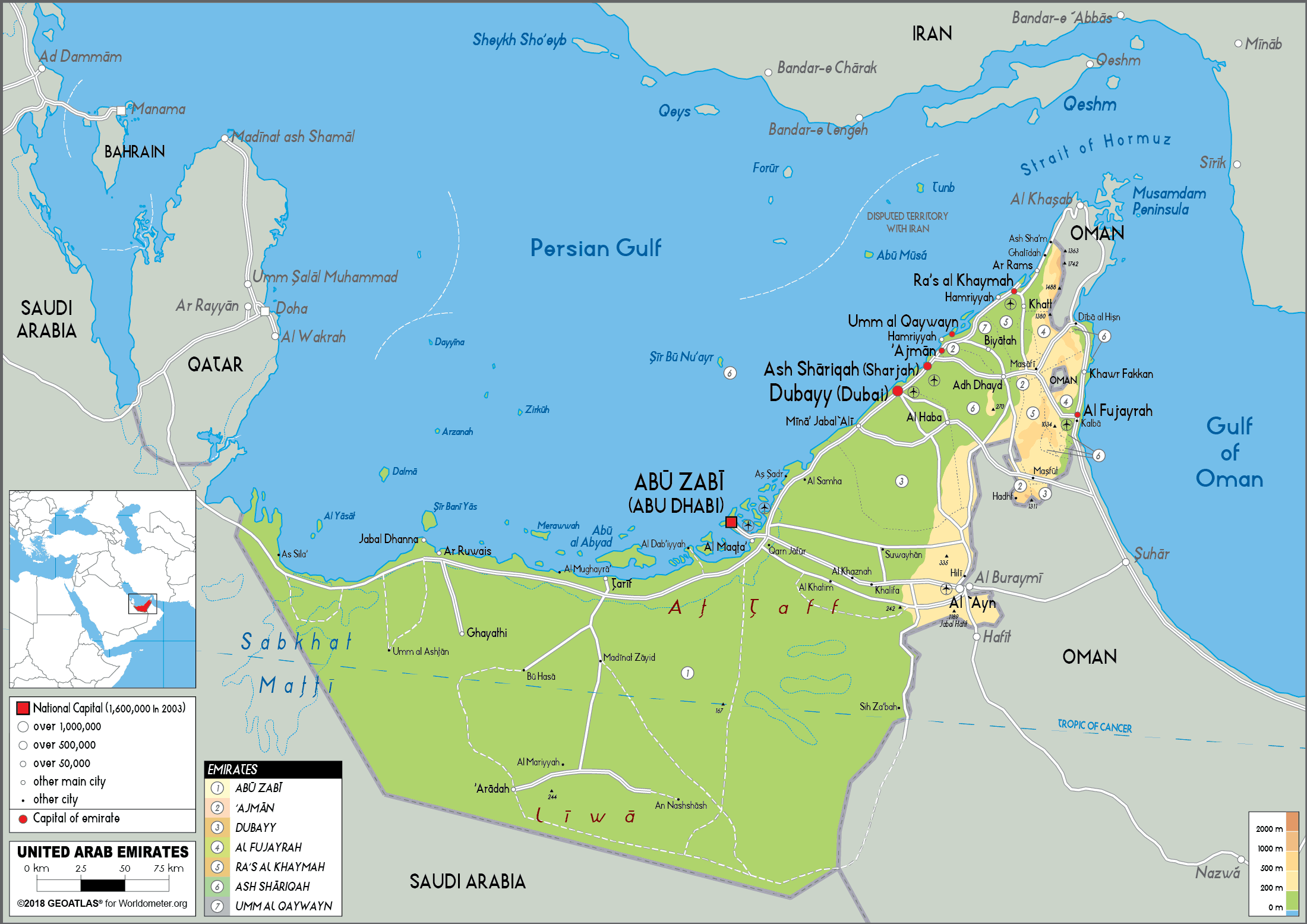Uae Physical Map