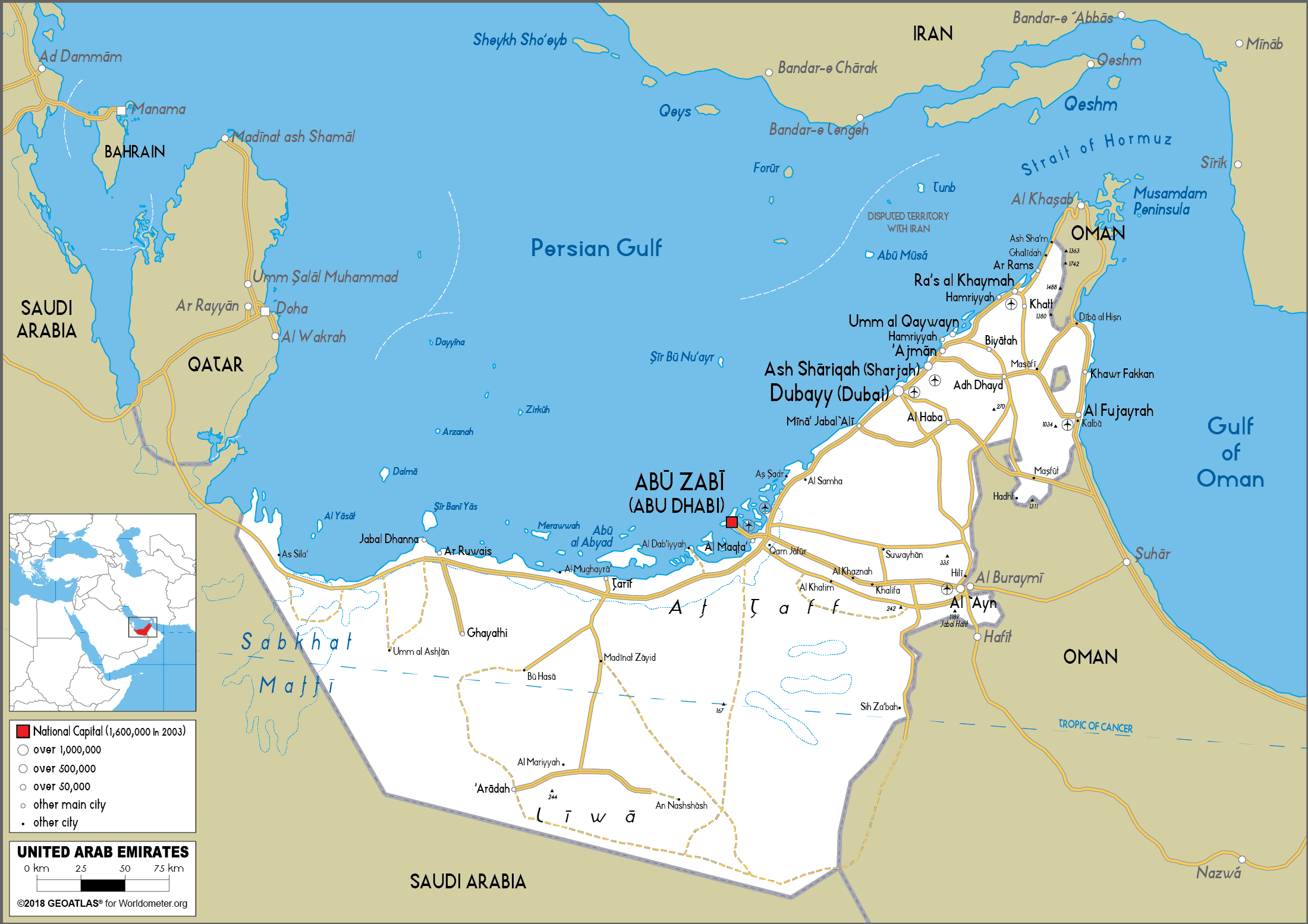 Political Map Of United Arab Emirates - Ezilon Maps 5D0