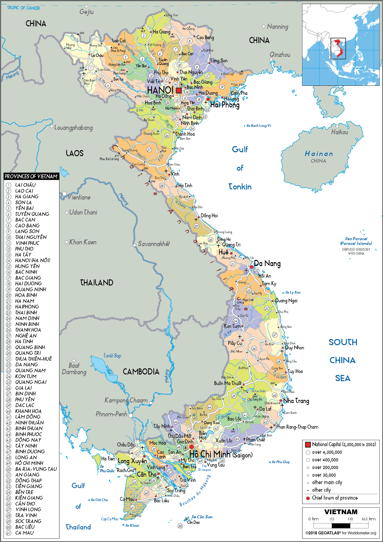 Vietnam Map Political Worldometer