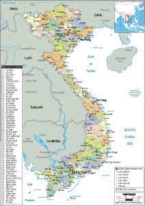 Vietnam Map (Physical) - Worldometer