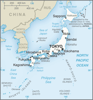 Japan Map Political Worldometer